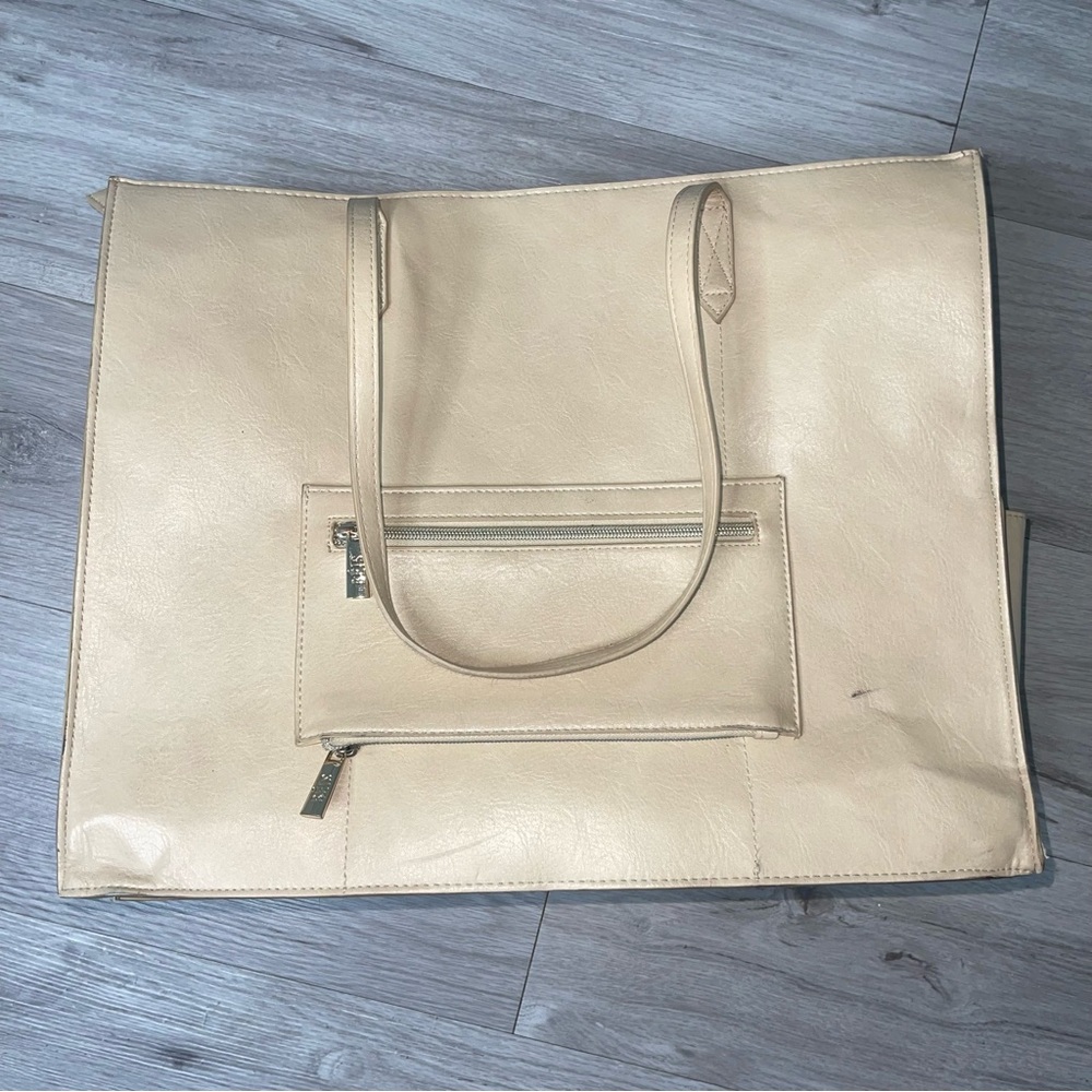 Beis The Large Work Tote Bag Travel Laptop Carry On Office Work Neutral Business